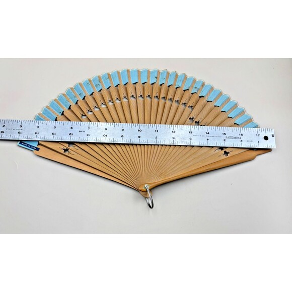 Rare Vintage Folding Fan– 1950's Souvenir Floral and Scenery Designs - Picture 8 of 8